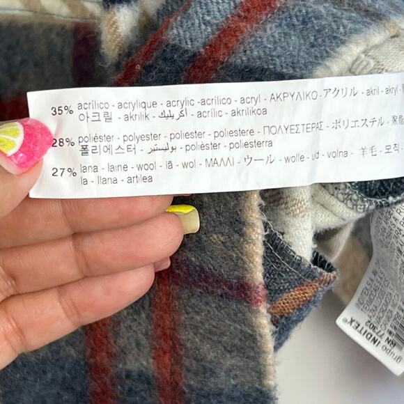 Zara Plaid Long sleeve shacket wool blend button up womens size xs - Picture 8 of 8